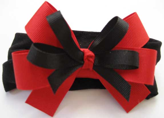 Beautiful Grograin Bow on a Nylon Hairband Beautiful Grograin Bow on a Nylon Hairband