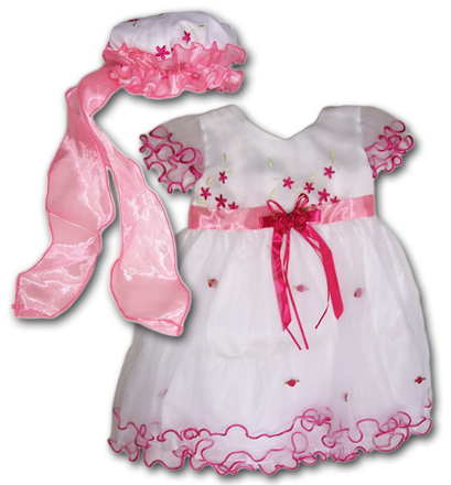 Little Girl Pink Party Dress and Hat Little Girl Pink Party Dress and Hat