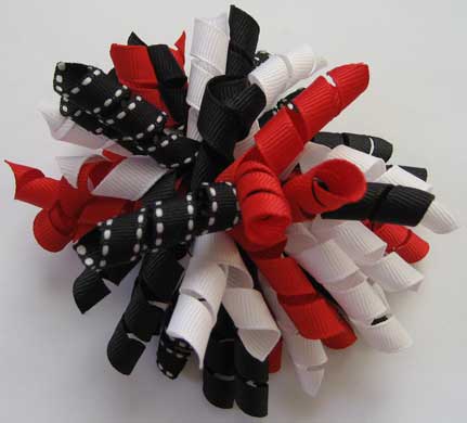 Red Black and White Korker Bow Pair Red Black and White Korker Bow Pair